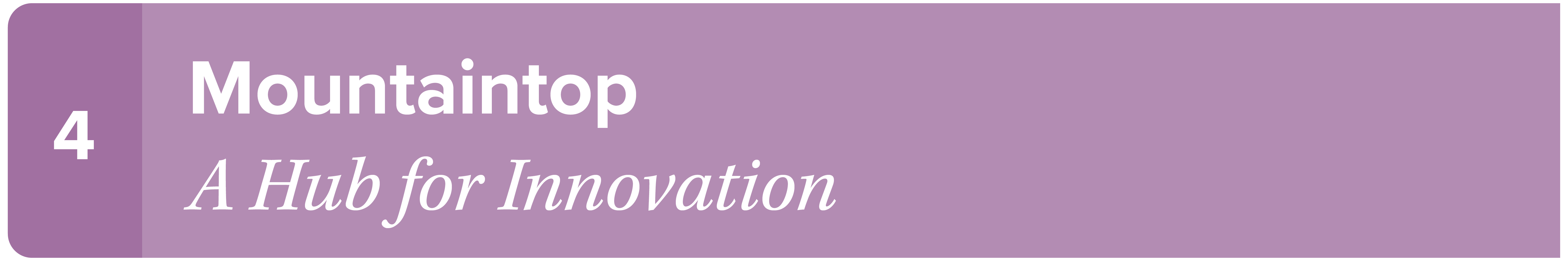 Mountaintop - a hub for innovation