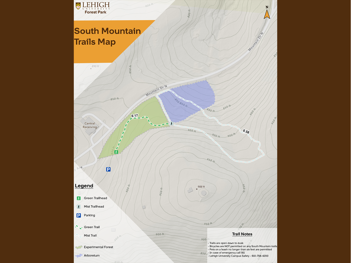 South Mountain Trailhead Map