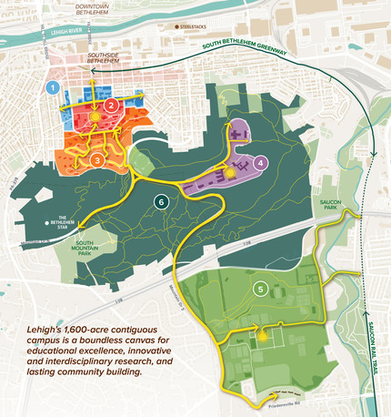 Campus Map with Six Districts